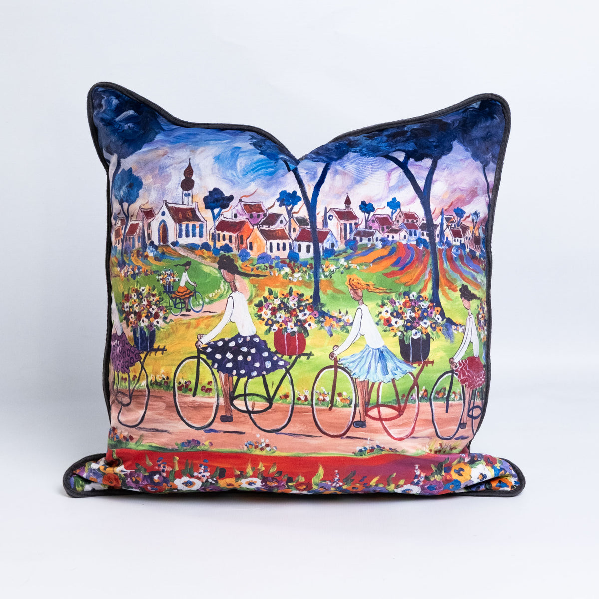 Scatter Cushion - Cycling In The Countryside