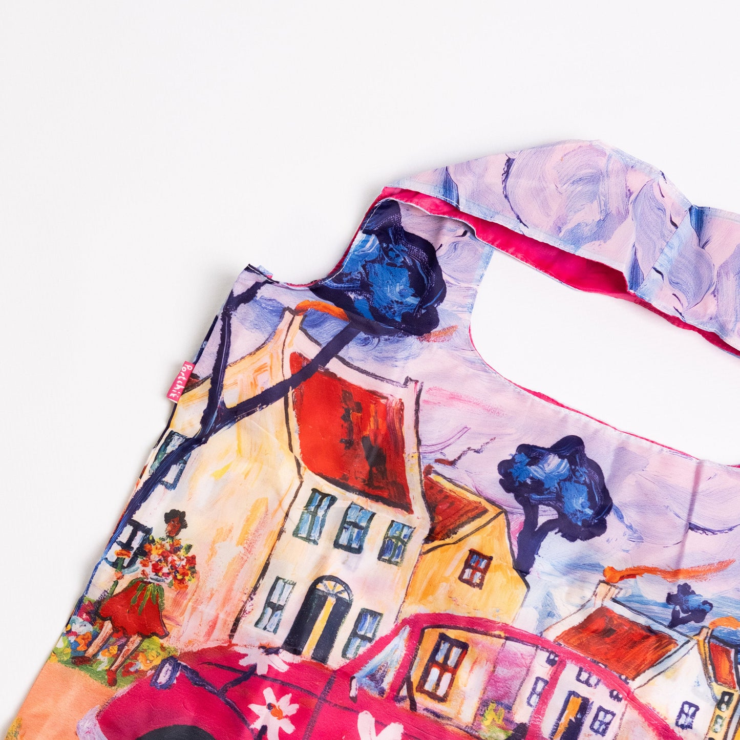 Foldable Shopper Bag - Pink Beetle