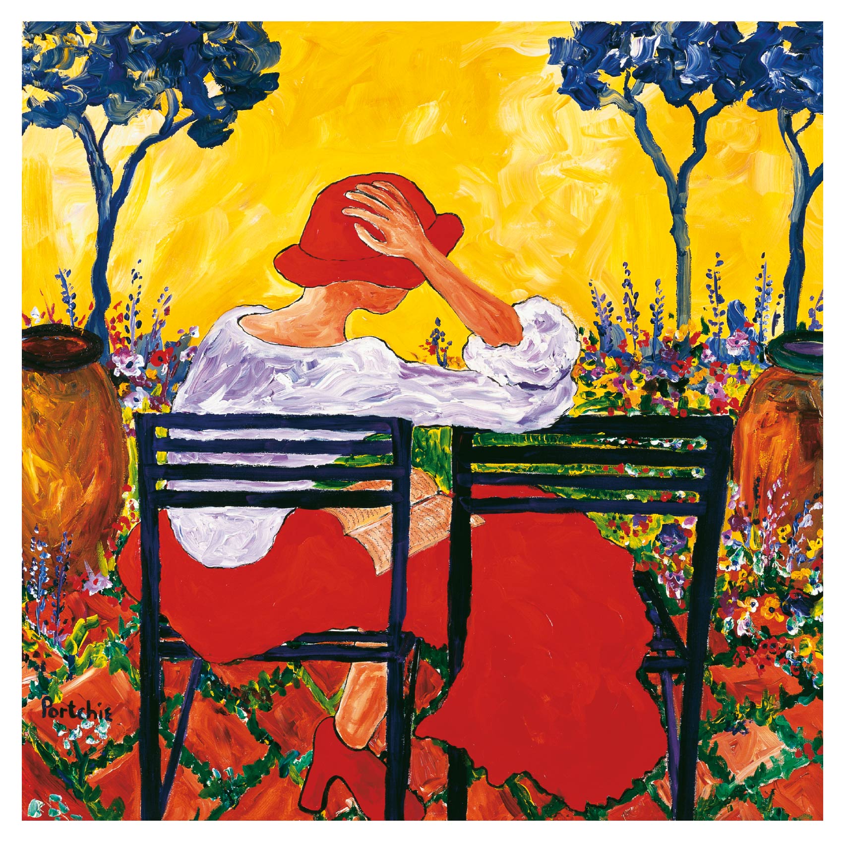 Large 'Lady with a Red Hat' print