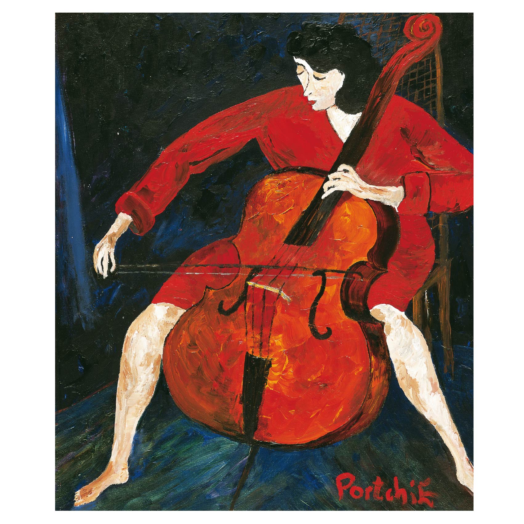 Large 'Gina, the Cellist' print