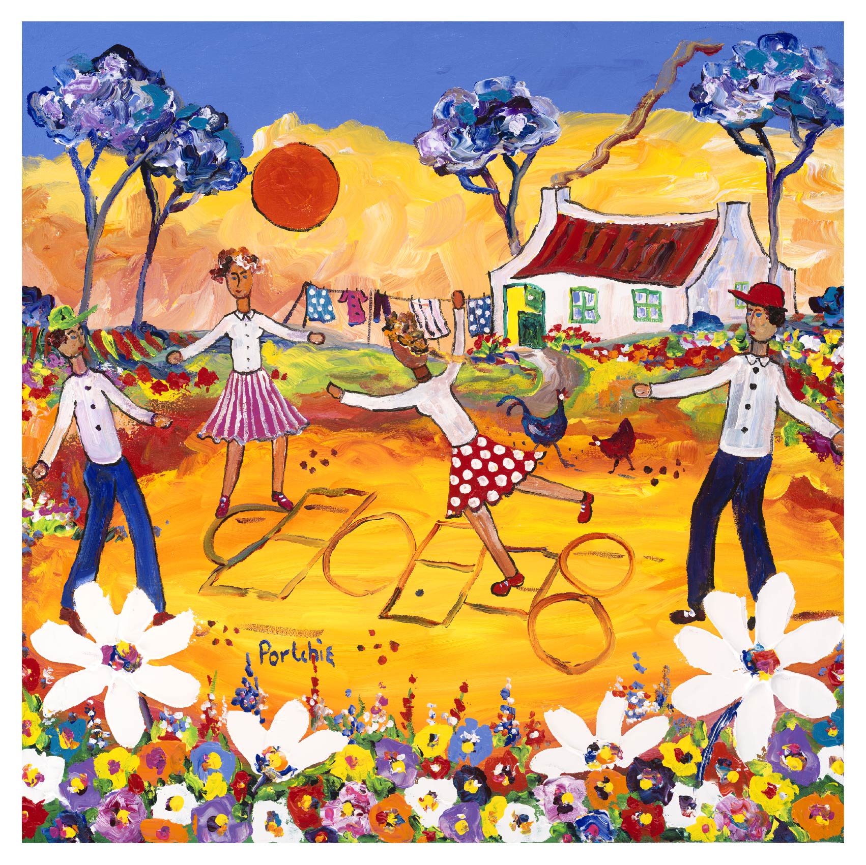 Large 'The Hopscotch Children' print