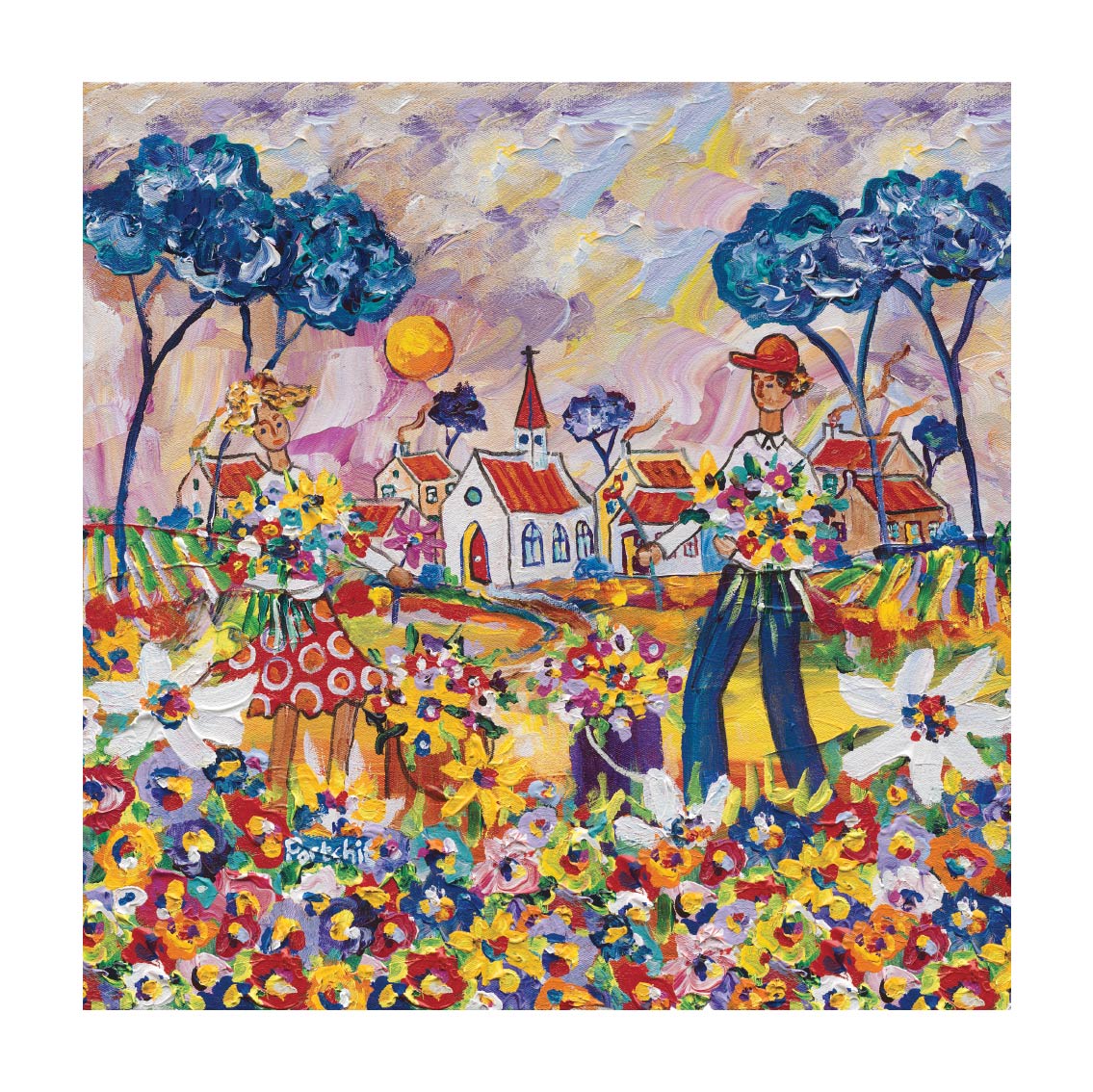 Medium 'The Field Flower Pickers' print