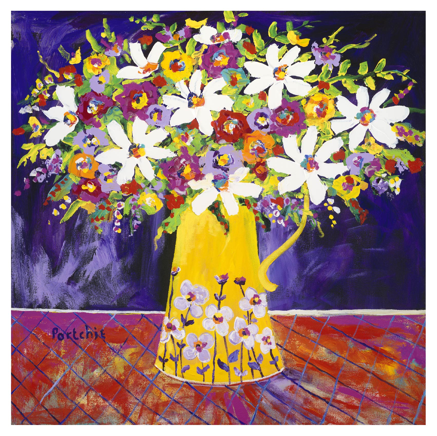 Large 'Flowers in a Yellow Vase' print