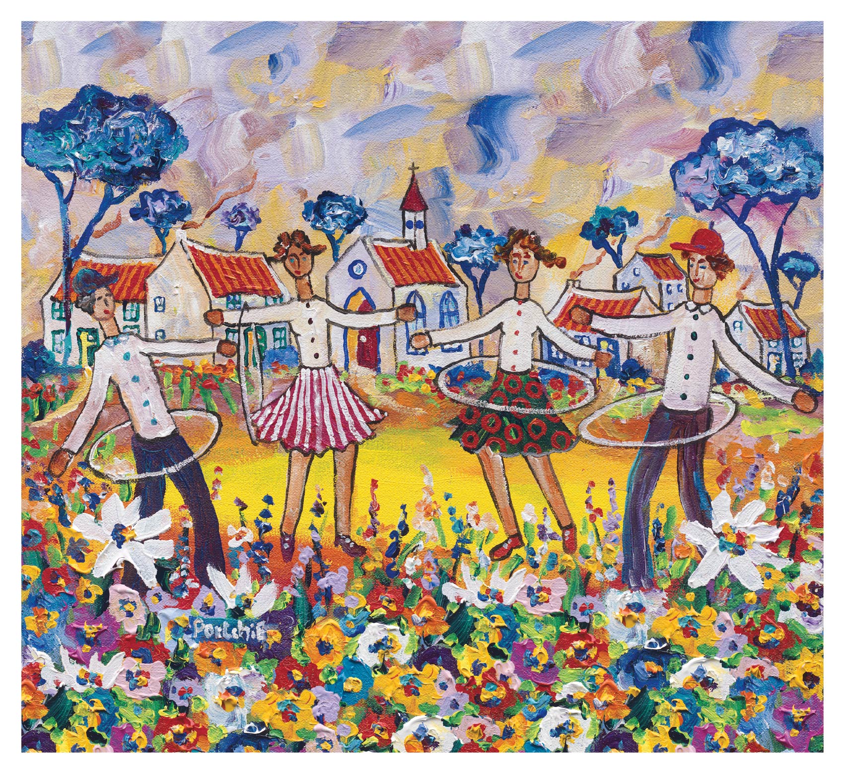 Large rectangular 'The Hula Hoop Children' print