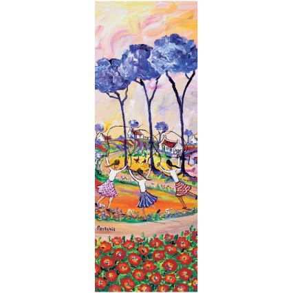 Long 'Skipping Girls' print