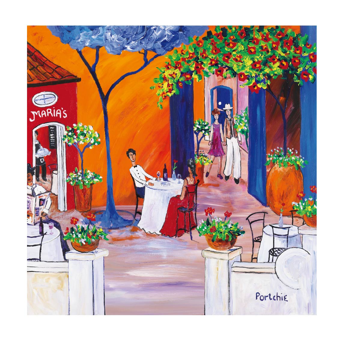 Medium 'Dinner at Maria's' print