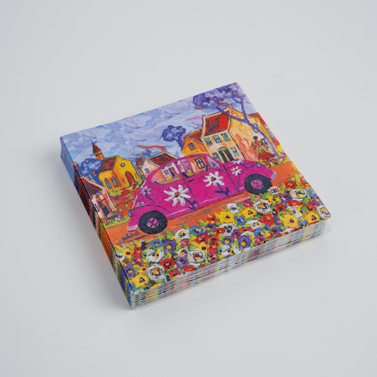 Paper Napkins - City Girl/Pink Beetle