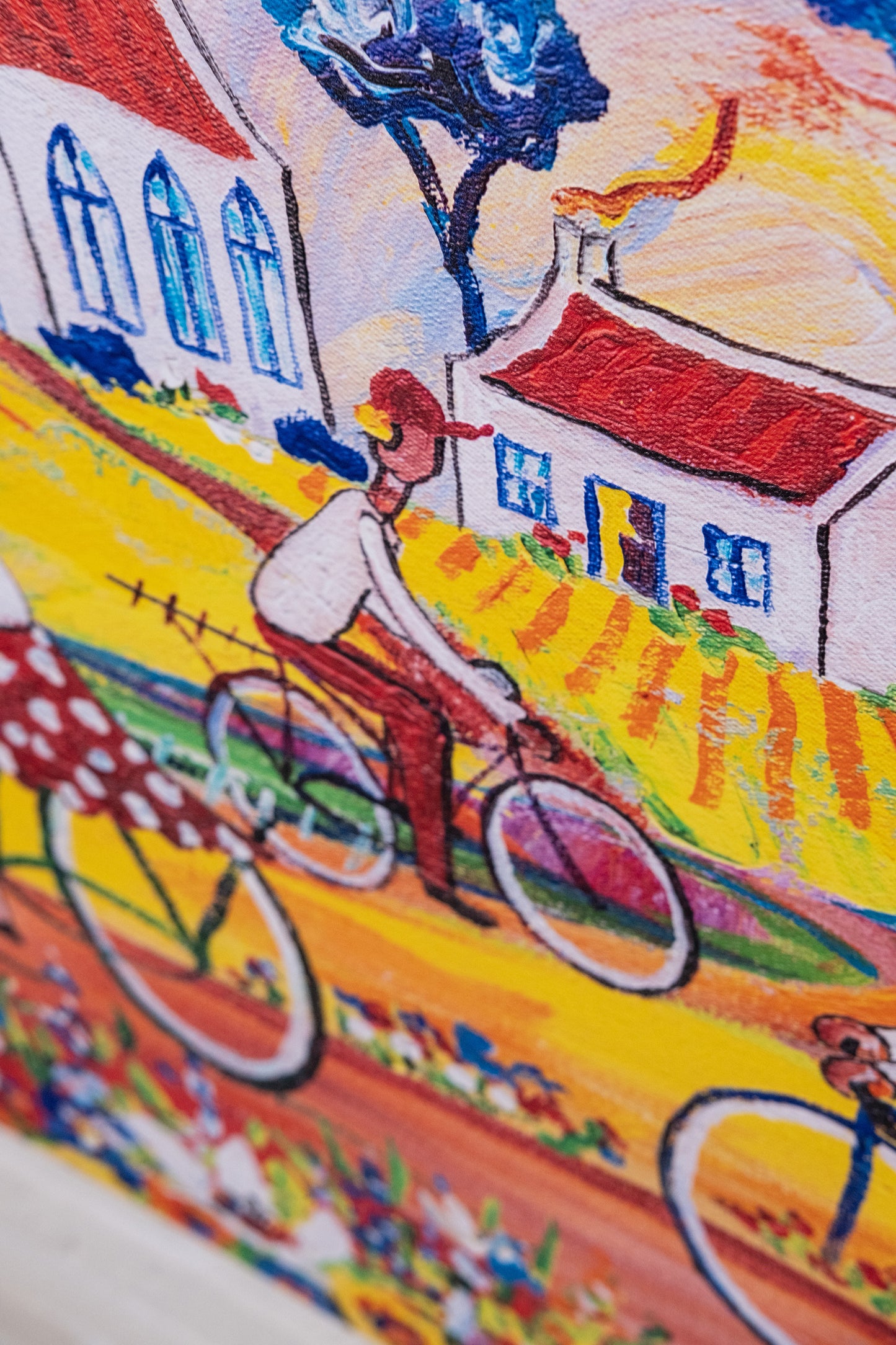 Textured Canvas "Cycling In the Afternoon"