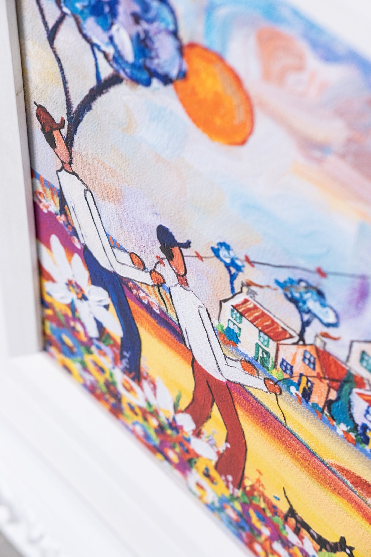 Textured Canvas "Boys Flying Kites"
