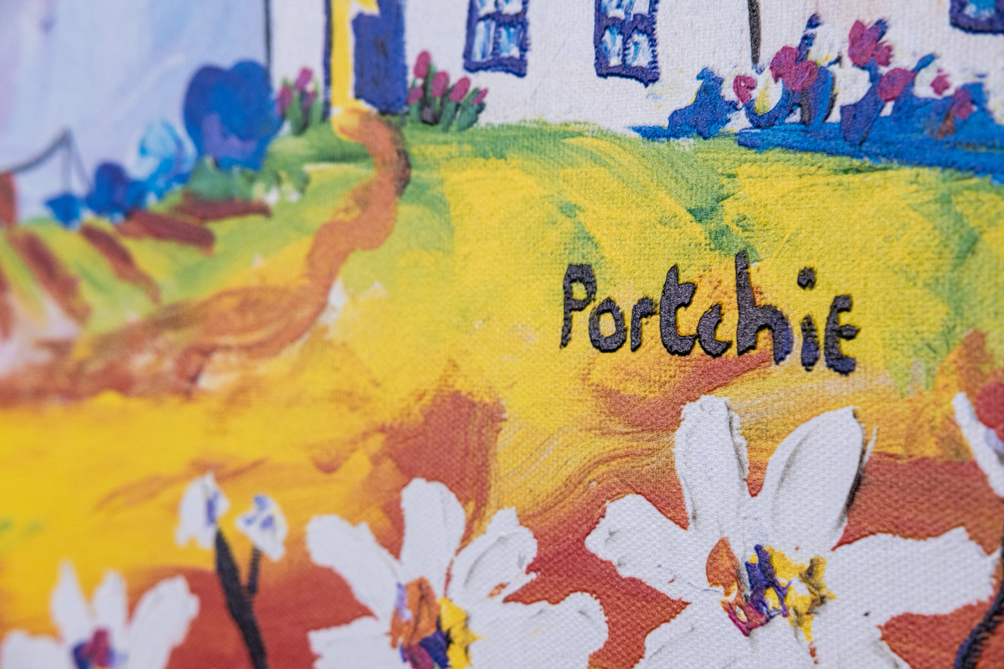 Textured Canvas "Children Flying Kites"
