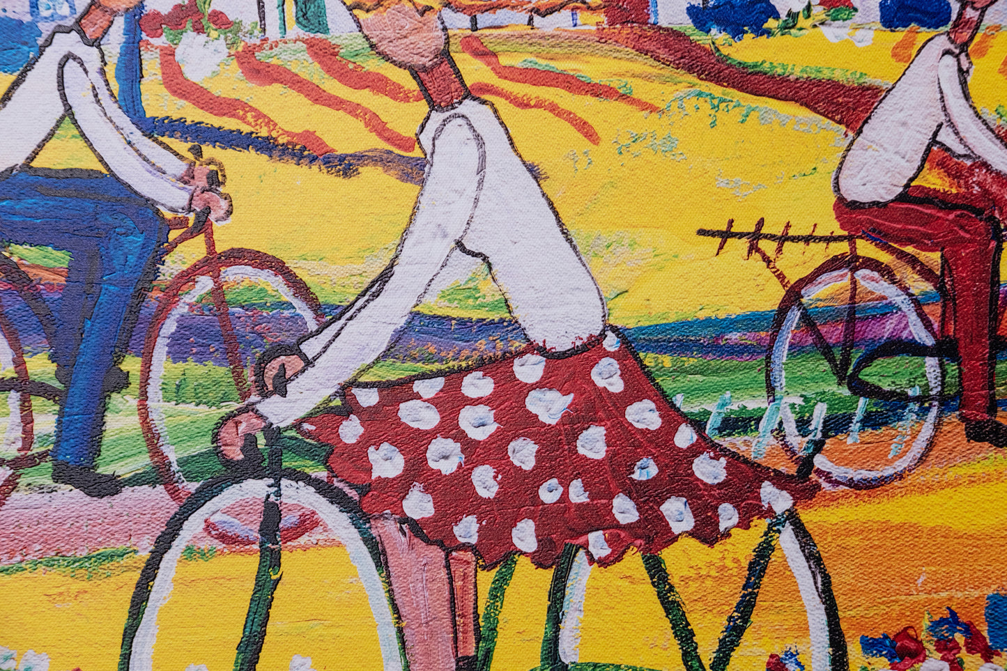 Textured Canvas "Cycling In the Afternoon"