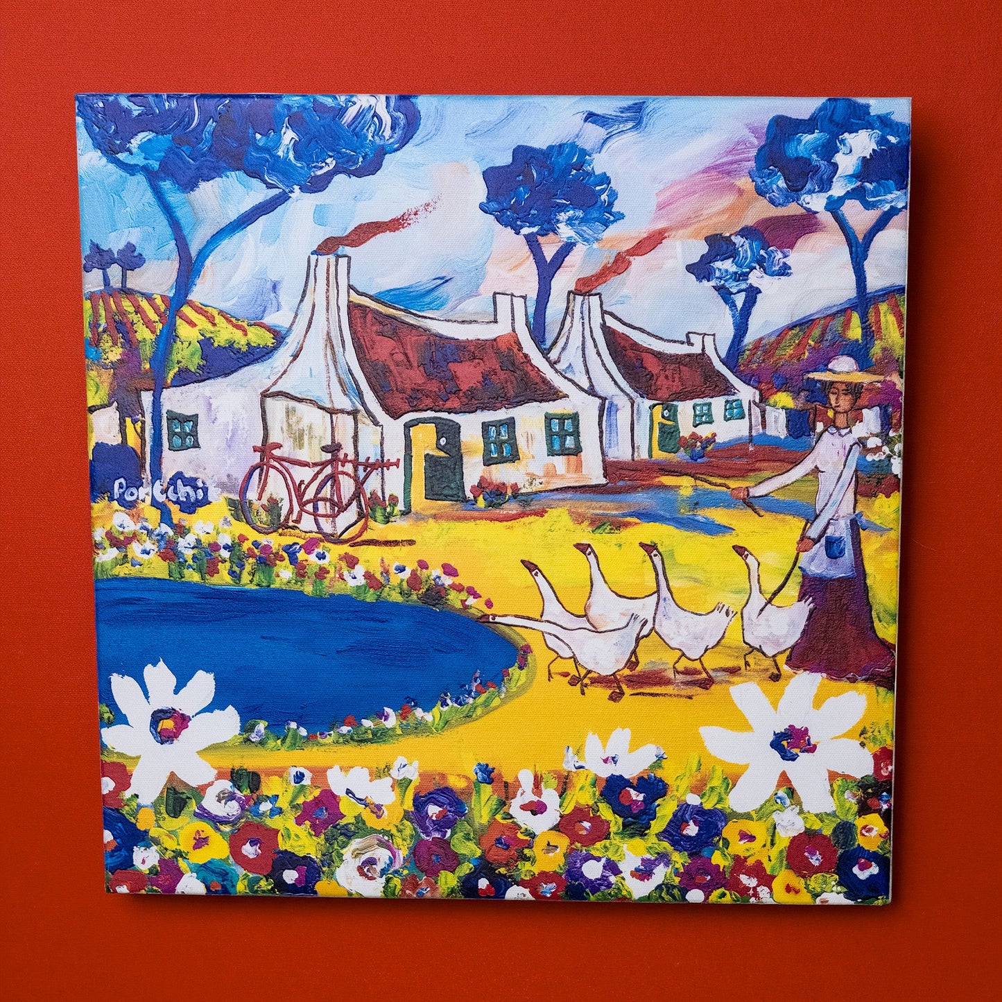 Textured Canvas "Geese"