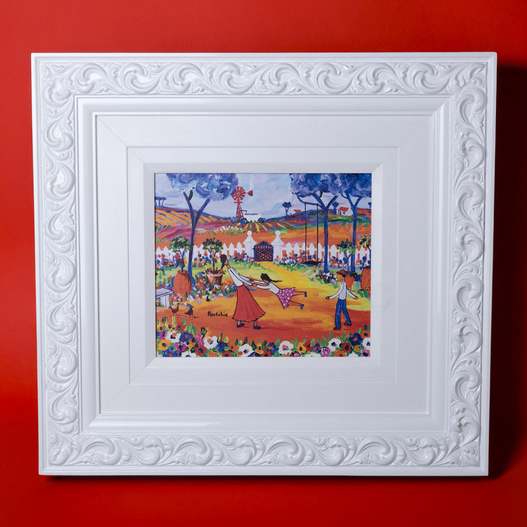 Textured Canvas "Playing In The Garden"