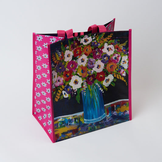 Shopper Bag - Flowers In Blue Vase
