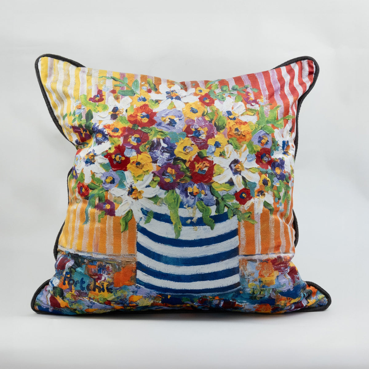 Pillowcase - Flowers in Striped Vase