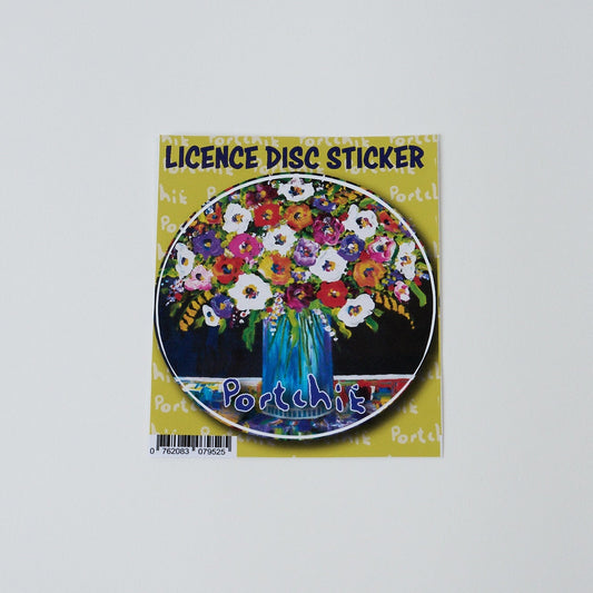 Licence Disc - Flowers with Navy