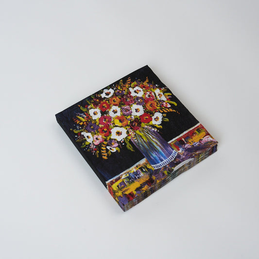 Paper Napkins - Mixed Flowers in a blue Vase