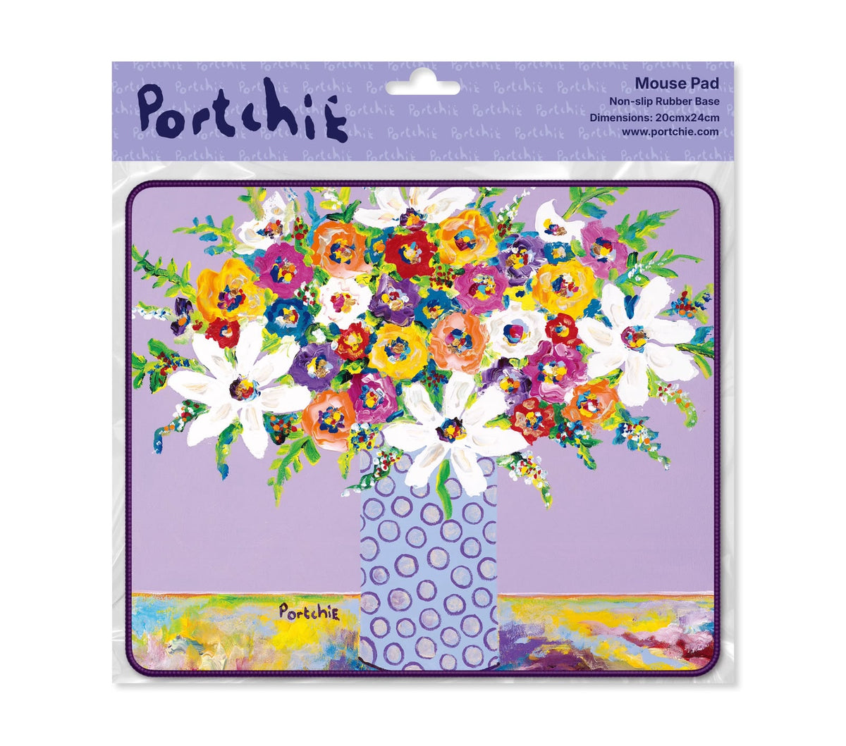 Portchie Mouse Pad - Purple Flowers
