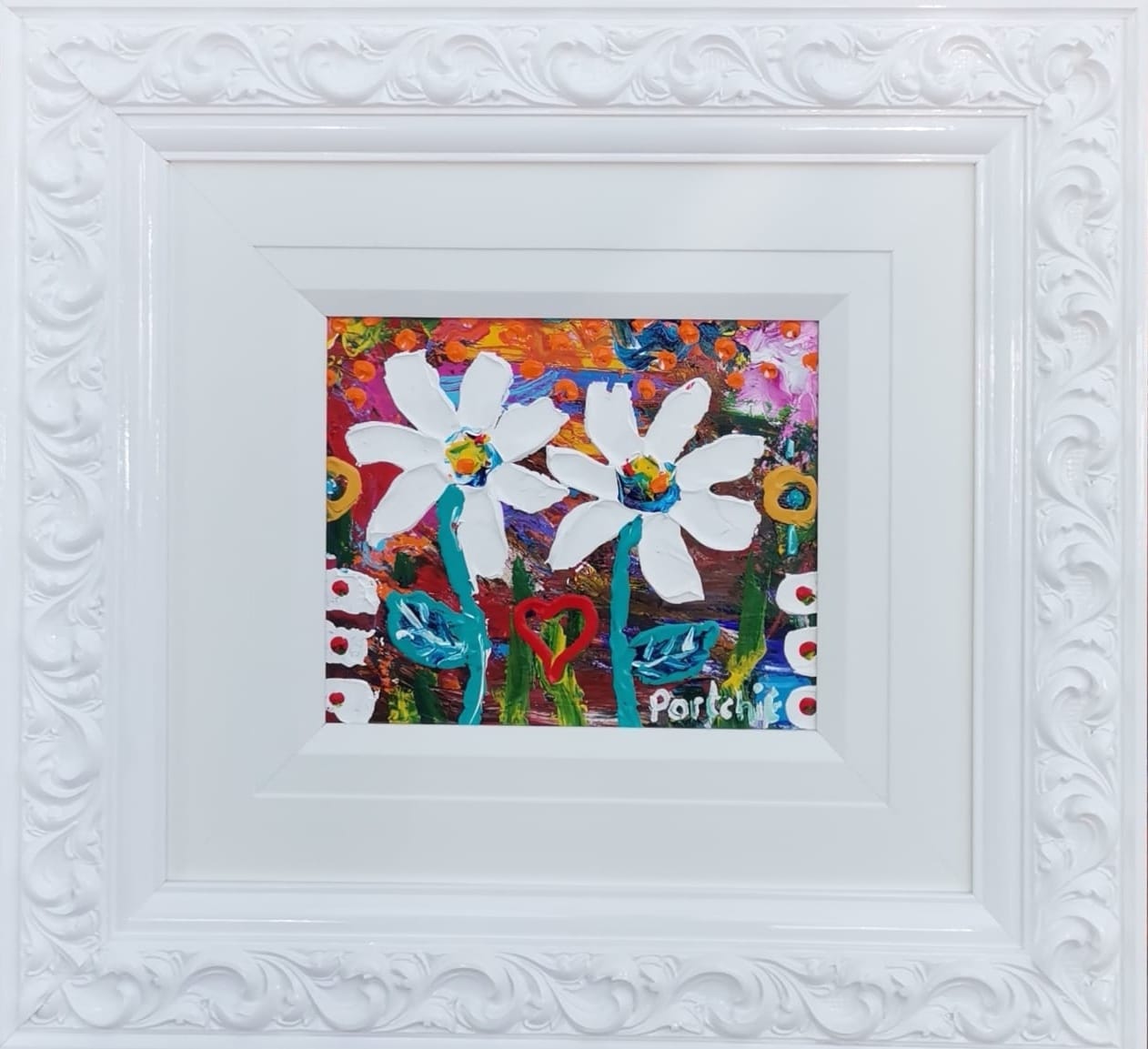 Palette with two white Daisies