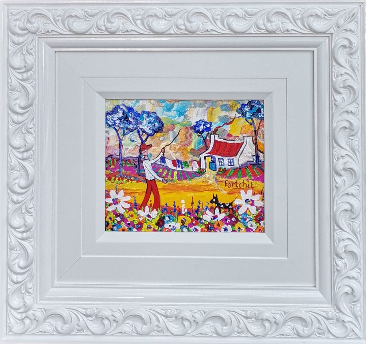 Boy playing with Dog