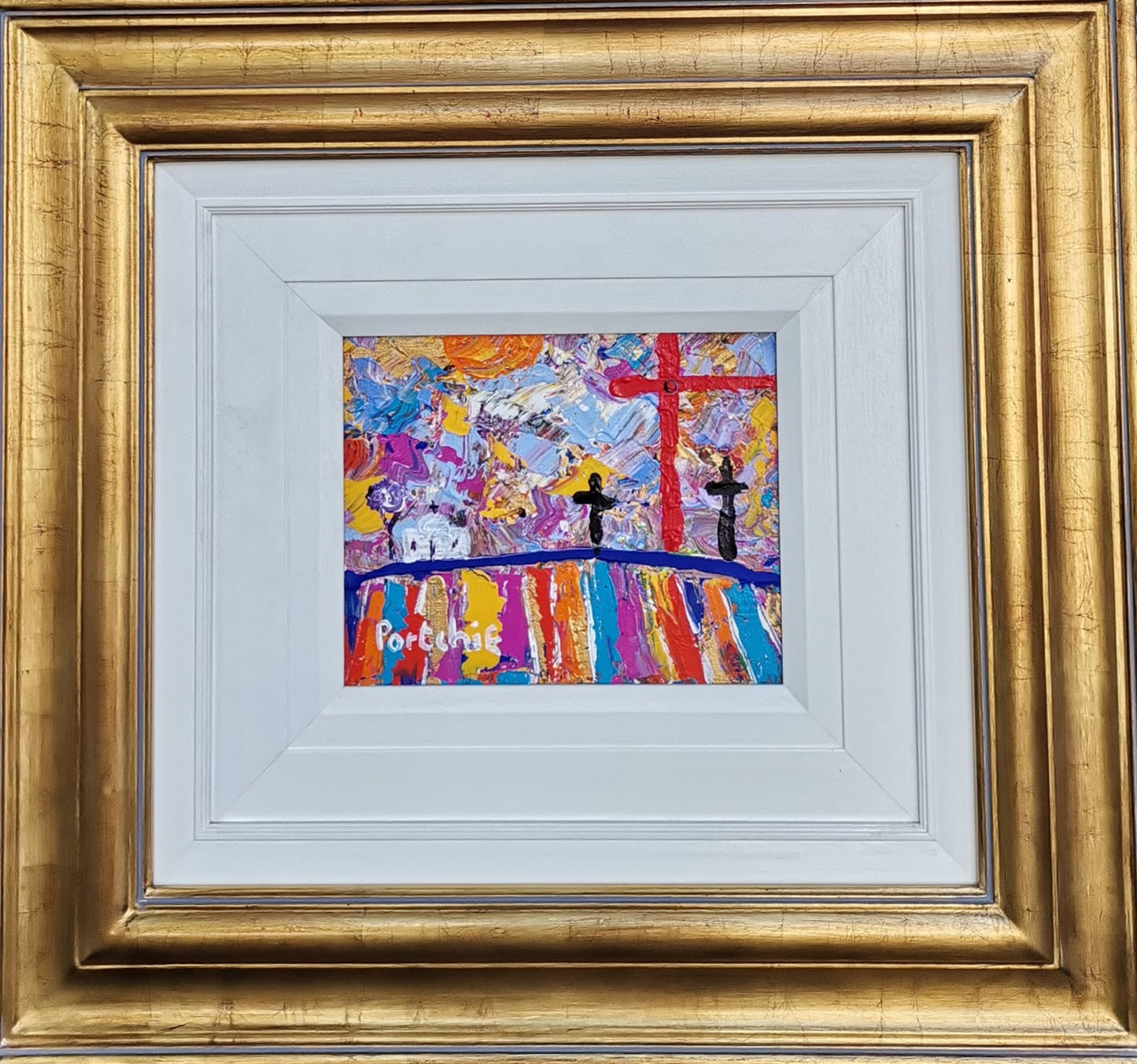 Three crosses on the Hill Canvas