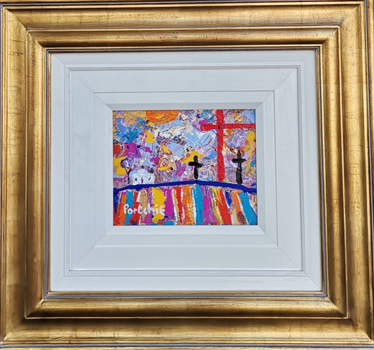 Three crosses on the Hill Canvas