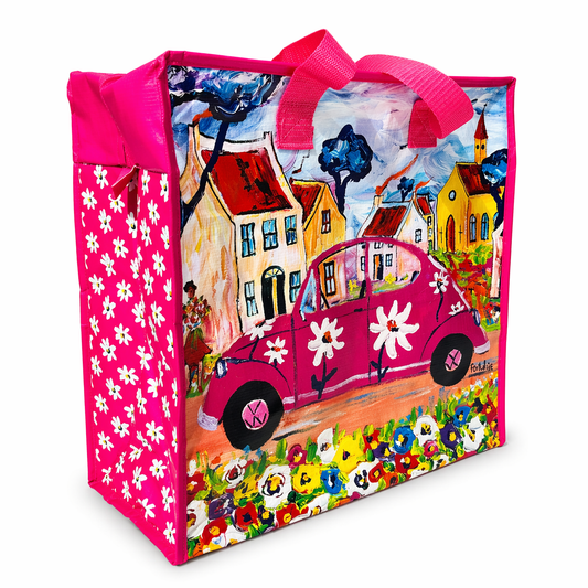 Large Cooler Bag - Pink Beetle
