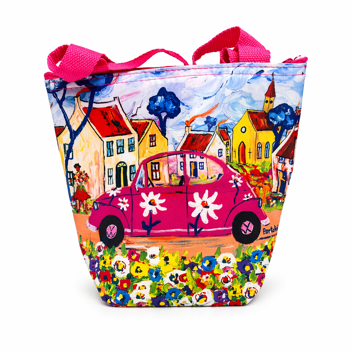 Portchie Small Cooler Bag - Pink Beetle