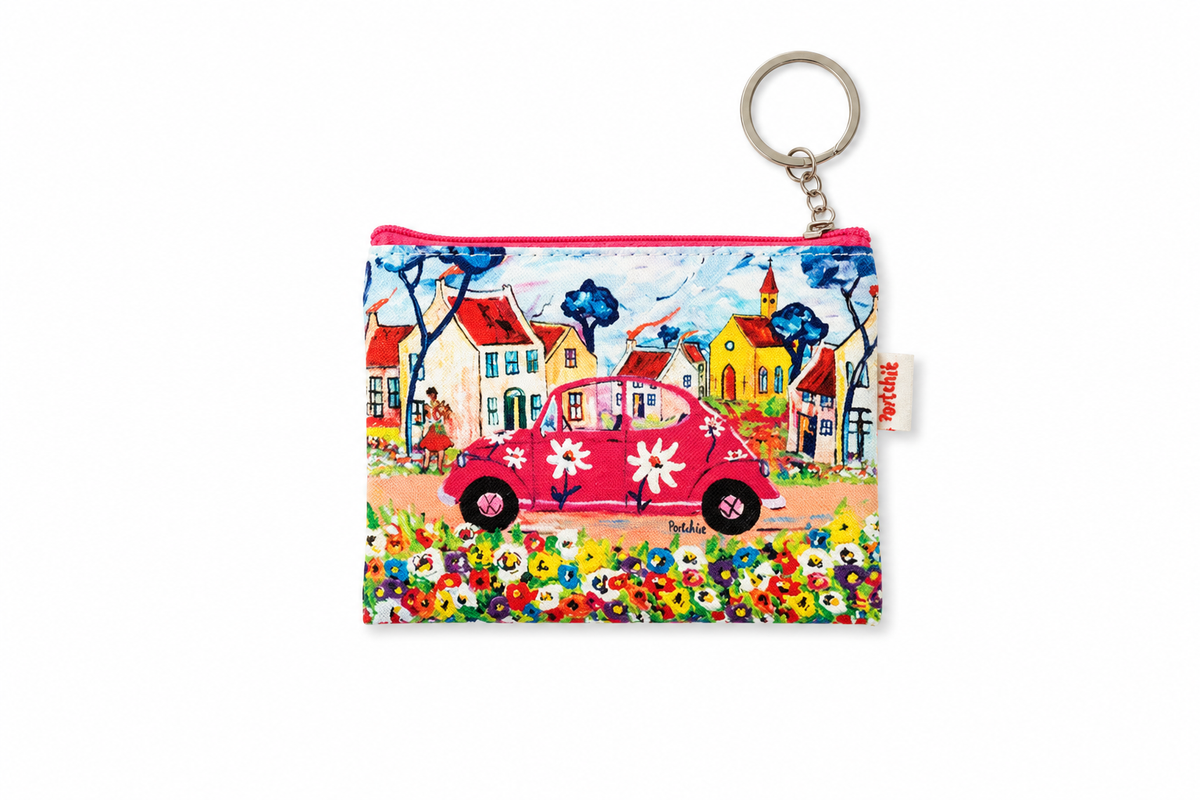 Portchie Coin Purse - Pink Beetle