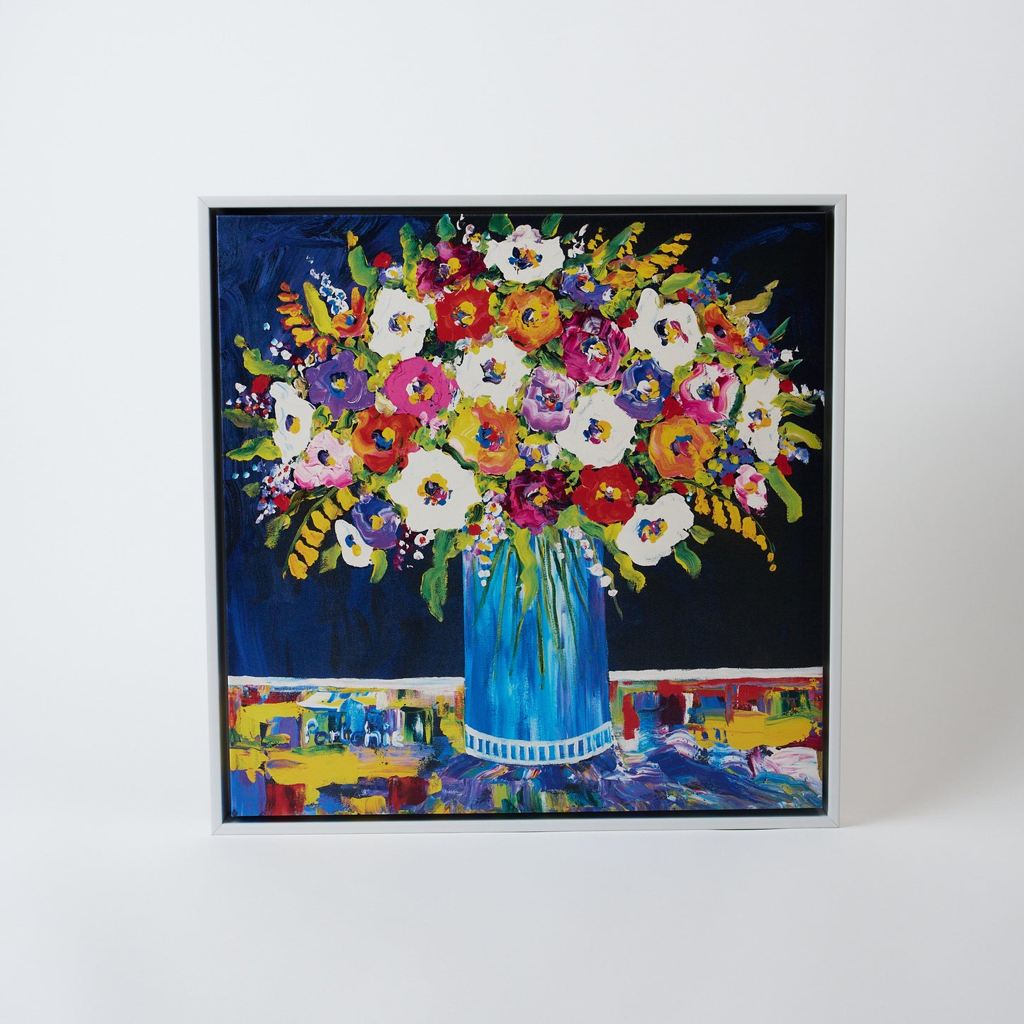 Canvas 'Flowers in a Blue Vase'  print