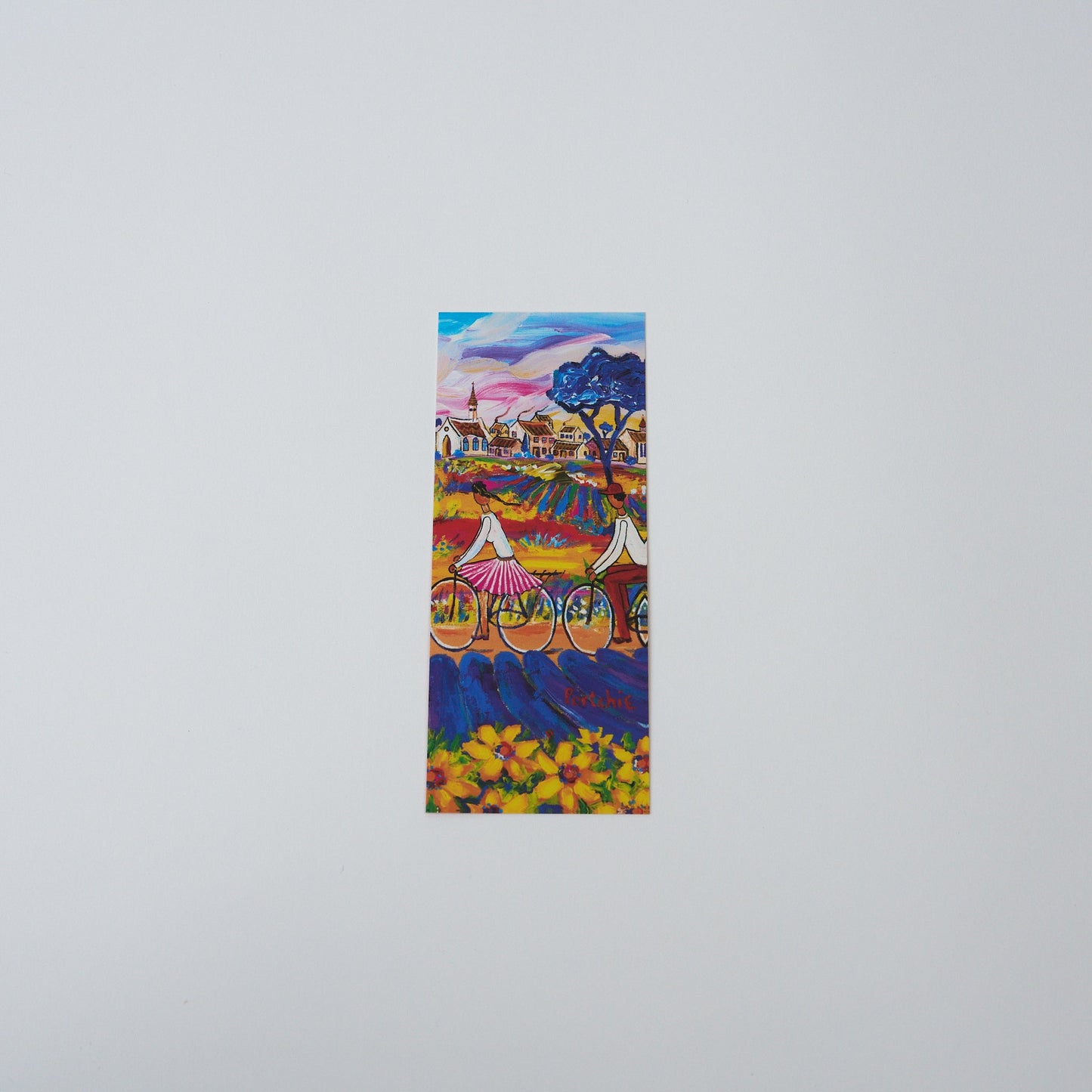 Cycling Through Lavender Fields Bookmark