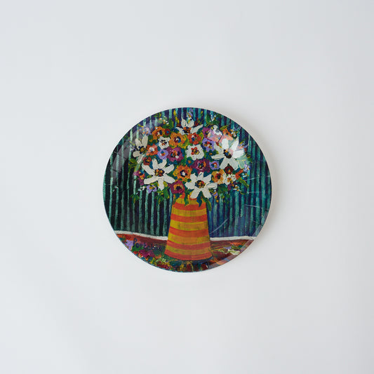 Flowers In Stripe Vase Paper Plates