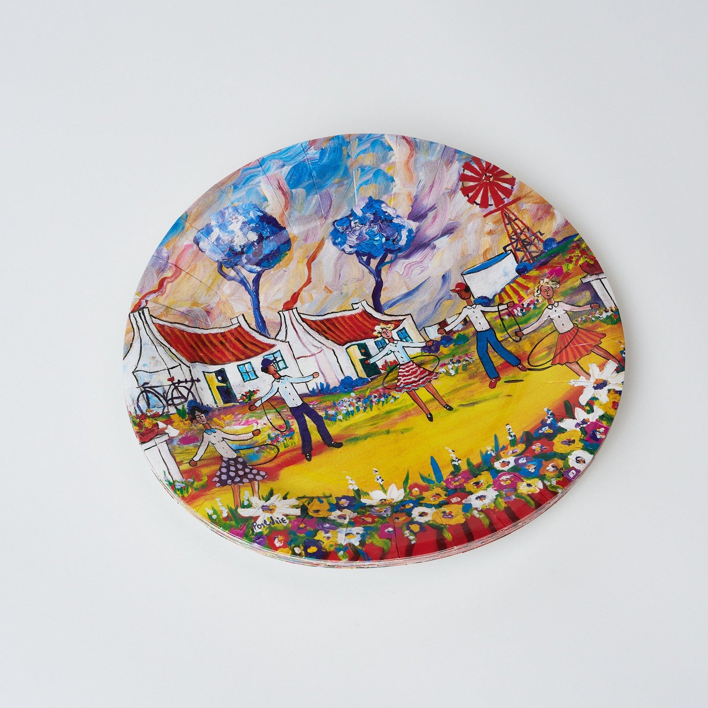 Hula Hoop Girls Paper Plates