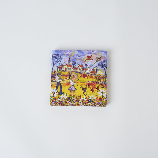 Boy And Girl Flying Kite Paper Napkins