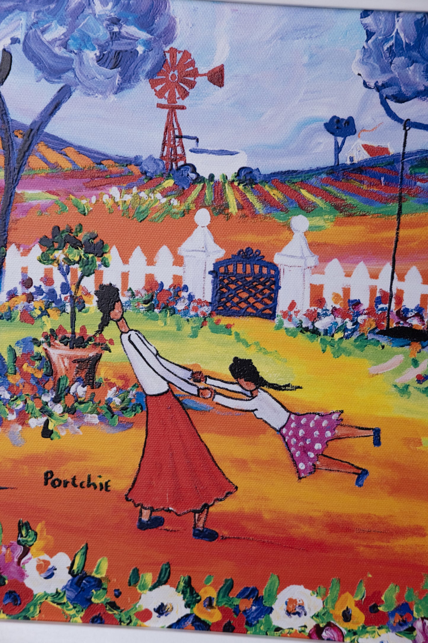 Textured Canvas "Playing In The Garden"