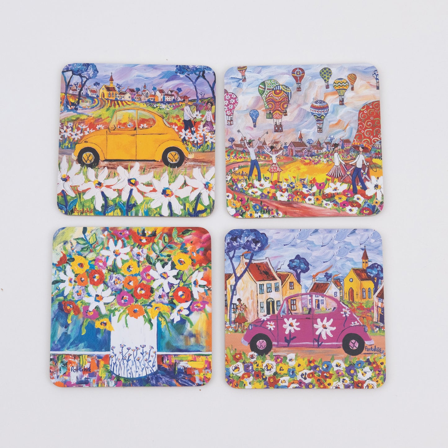 Beetle Cork Coaster Set