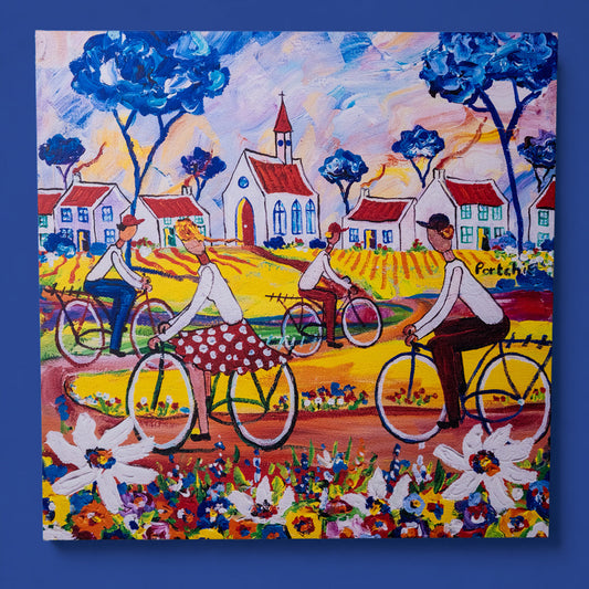 Portchie Textured Canvas - Cycling in the Afternoon (additional view)